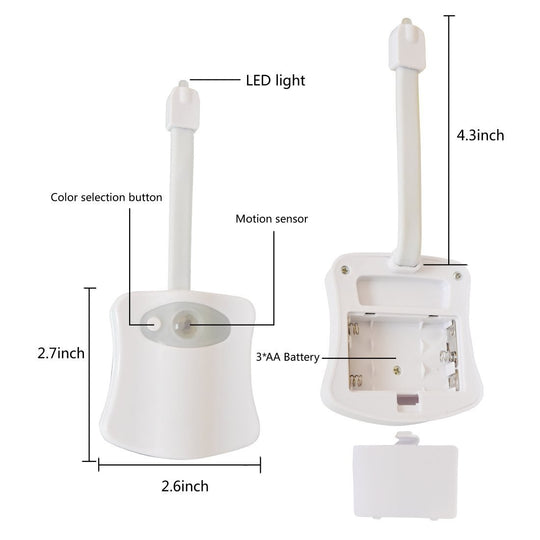 Motion Sensor LED Toilet Light with 16-Colors